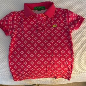Masters Kids Polo in Vibrant Pink with White Floral Design